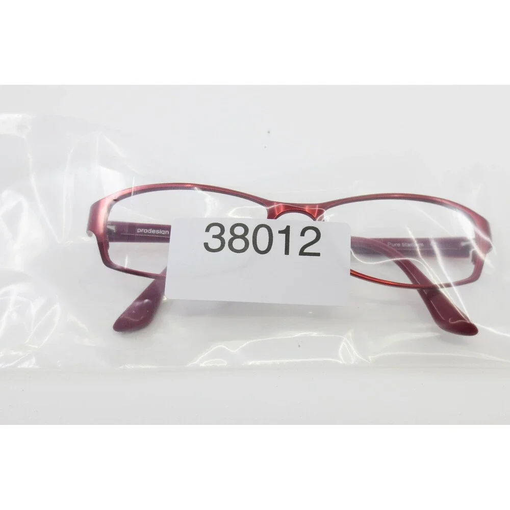 Prodesign Denmark Red Pure Titanium Eyeglass Frames Rectangular 38012 Denmark